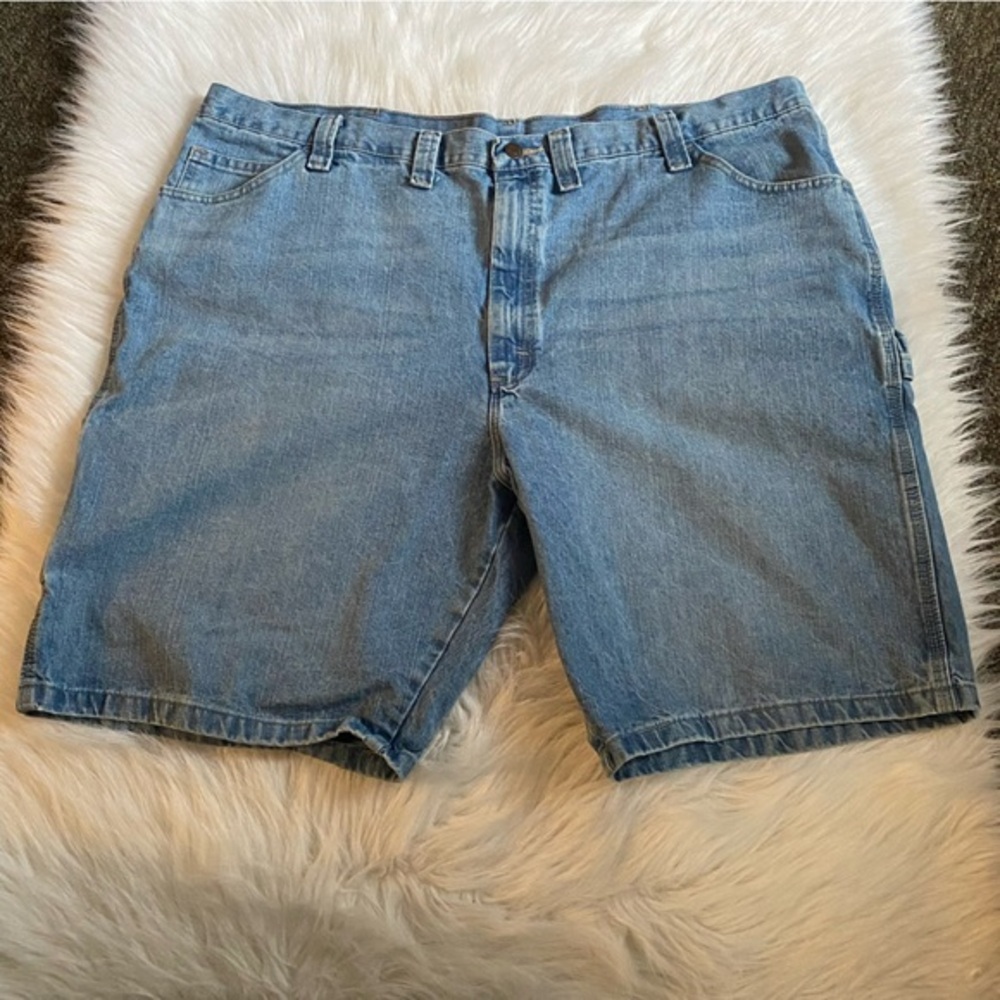 Wrangler Jean‎ Shorts Mens Size 46 Carpenter Middle Wash Blue Denim
